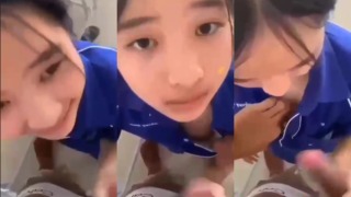 คลิปหลุดนักเรียน วัยรุ่นสาวสวยอมให้แฟน แตกคาปากคาชุด วัยรุ่นผมสั้น